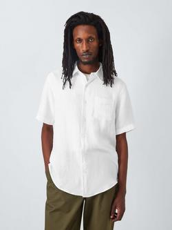 John Lewis Short Sleeve Linen Shirt, White