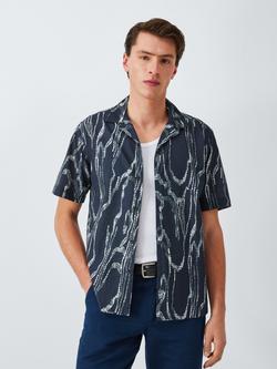 John Lewis Mosaic Trail Short Sleeve Shirt, Sky Captain, Sky Captain