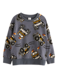 Lindex Kids' Truck Sweatshirt, Dark Grey