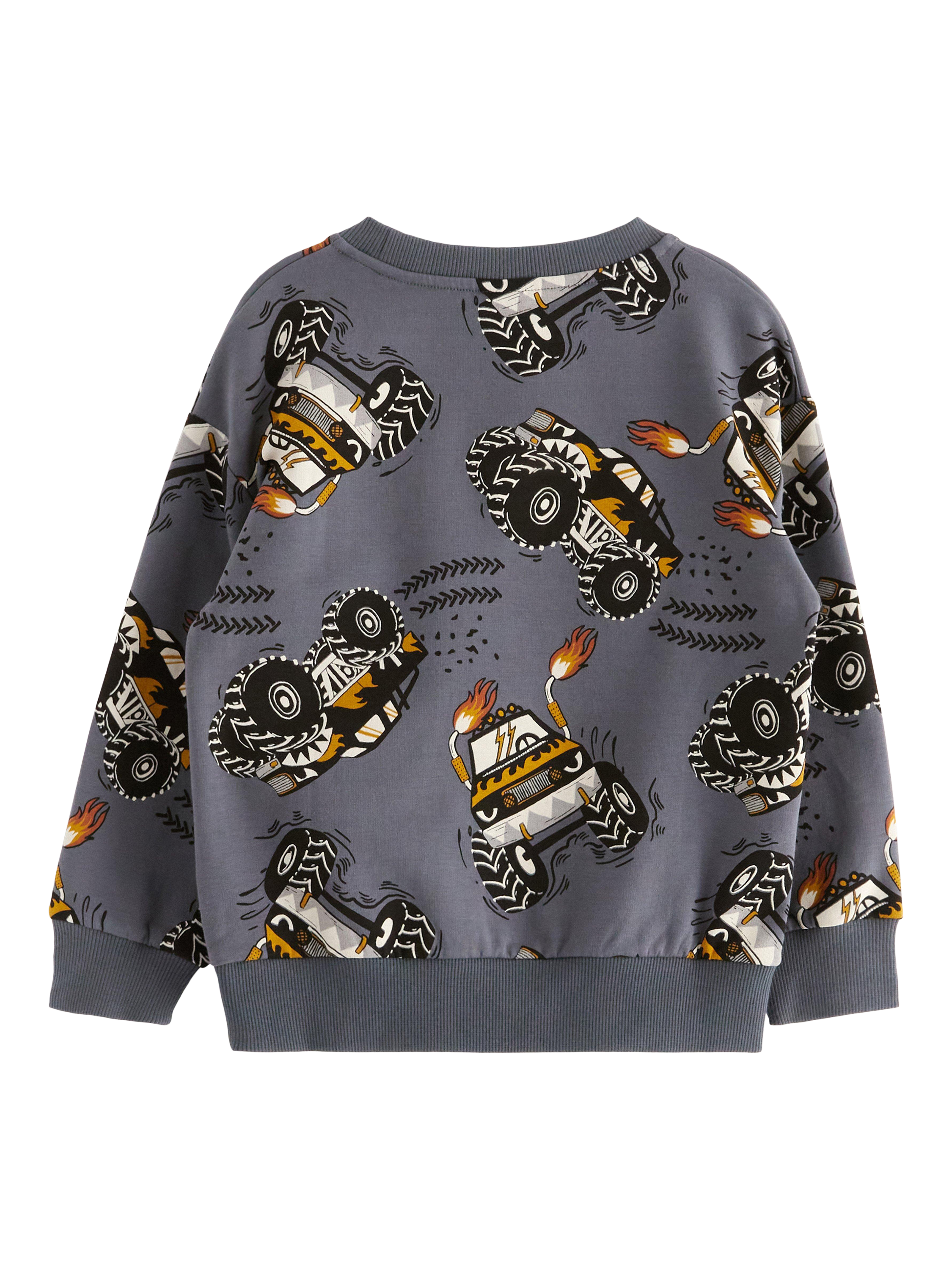 Product image 2 of 3, which shows Lindex Kids' Truck Sweatshirt, Dark Grey, 18-24 months
