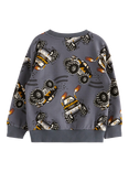 Lindex Kids' Truck Sweatshirt, Dark Grey