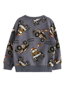 Lindex Kids' Truck Sweatshirt, Dark Grey - view 2, Dark Grey