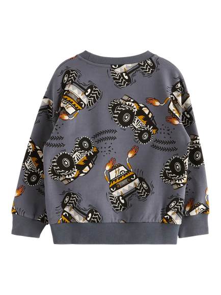Lindex Kids' Truck Sweatshirt, Dark Grey - view 2, Dark Grey
