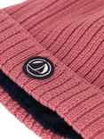 Petit Bateau Baby Microfleece Lined Knitted Hat, Rosewood