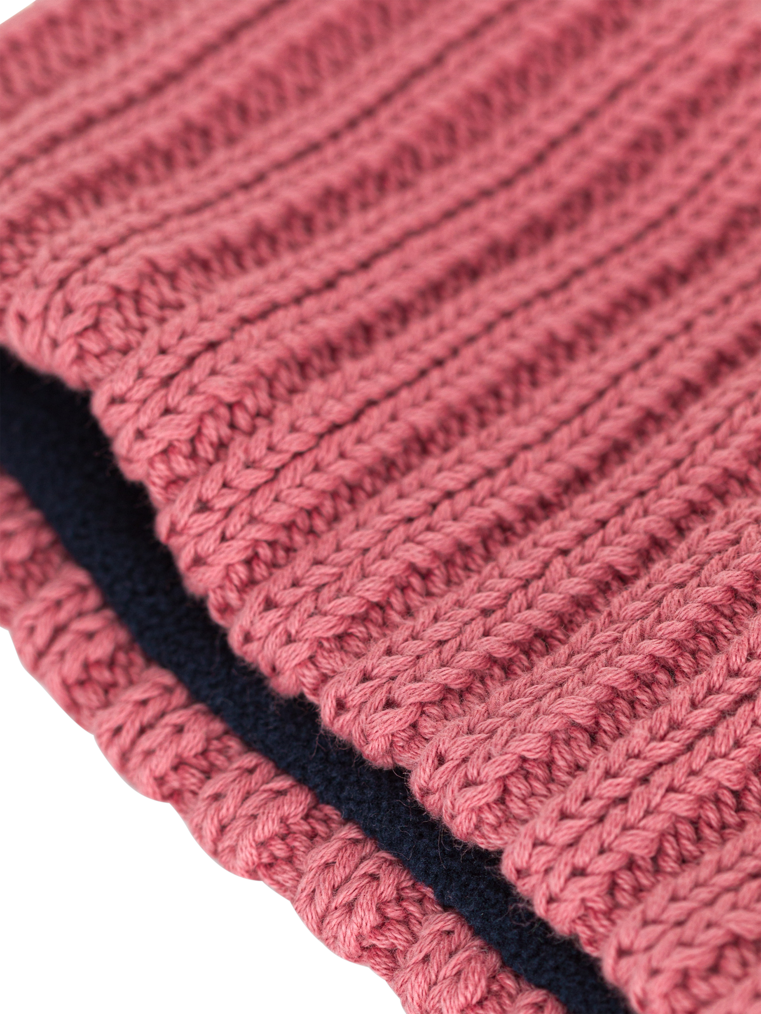 Product image 2 of 2, which shows Petit Bateau Baby Microfleece Lined Knitted Snood, Rosewood, One Size