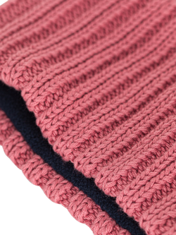 Petit Bateau Baby Microfleece Lined Knitted Snood - view 2, Rosewood