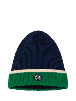 Petit Bateau Kids' Microfleece Lined Knitted Hat, Medieval/Multi, Medieval/Multi