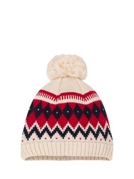 Petit Bateau Baby Wool Blend Bobble Hat, Avalanche/Multi, Avalanche/Multi