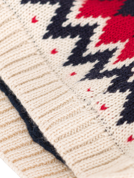 Petit Bateau Baby Wool Blend Bobble Hat, Avalanche/Multi - view 2, Avalanche/Multi