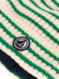 Petit Bateau Kids' Microfleece Lined Stripe Beanie, Avalanche/Jardin