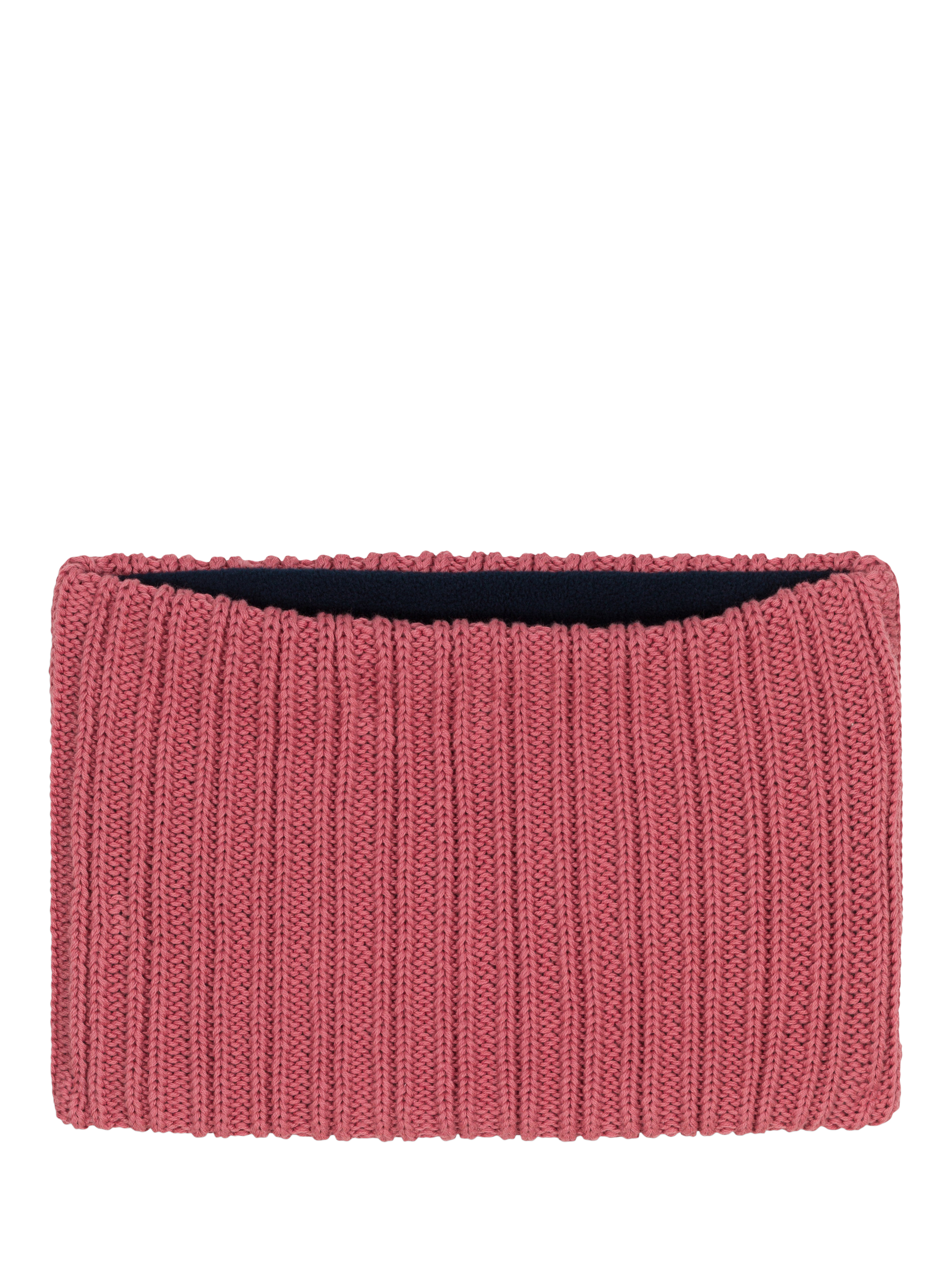Product image 1 of 3, which shows Petit Bateau Kids' Microfleece Lined Knitted Snood, Rosewood, One Size