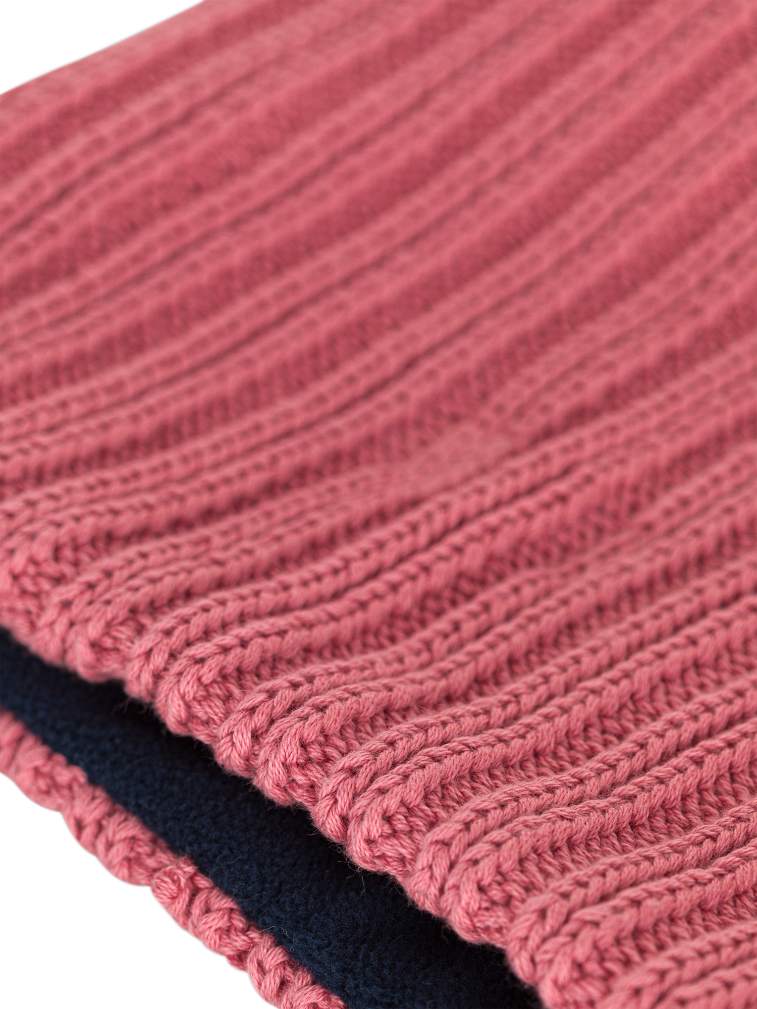 Product image 3 of 3, which shows Petit Bateau Kids' Microfleece Lined Knitted Snood, Rosewood, One Size