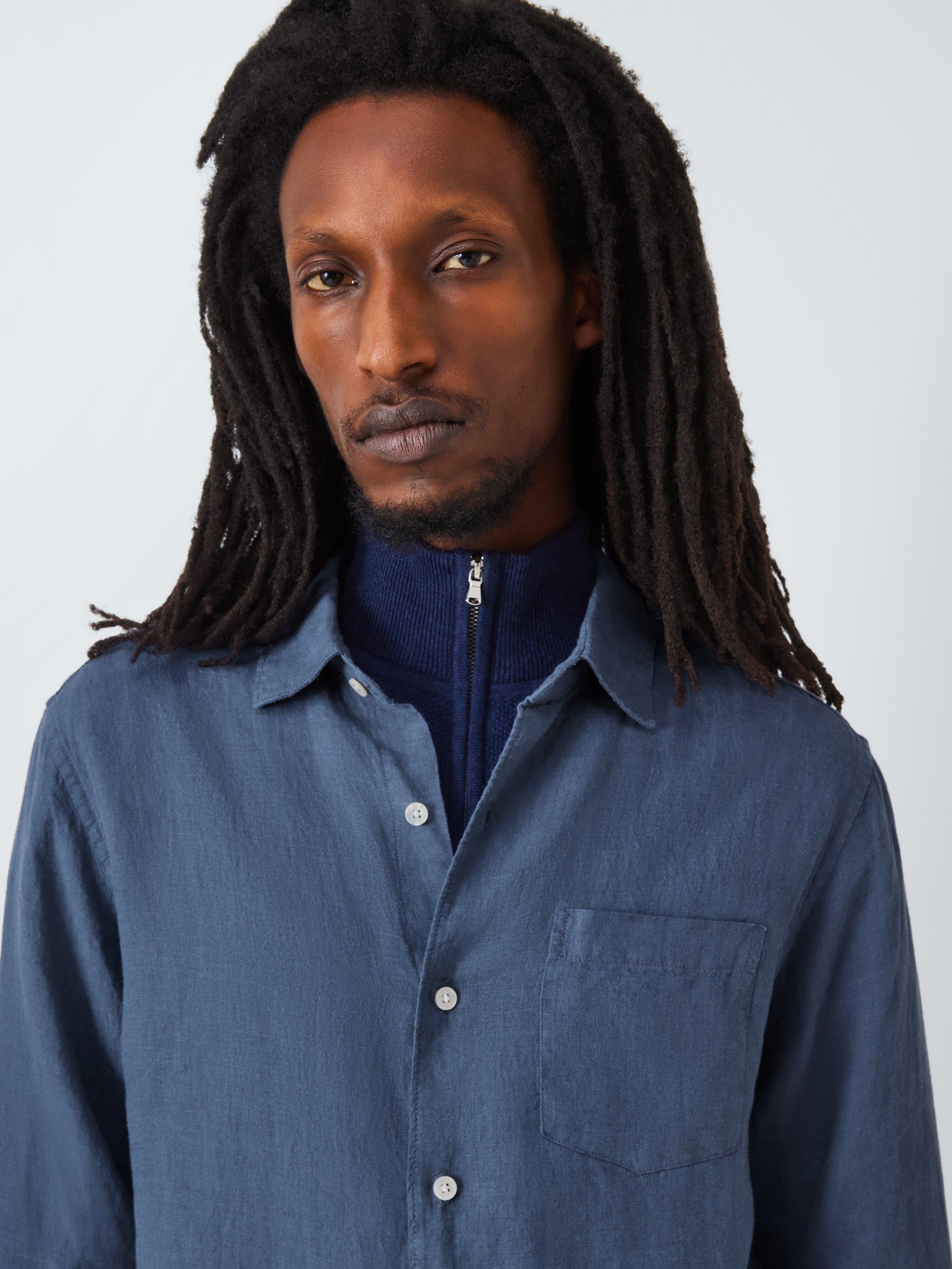 Product image 5 of 6, which shows John Lewis Regular Fit Linen Shirt, Crown Blue, S