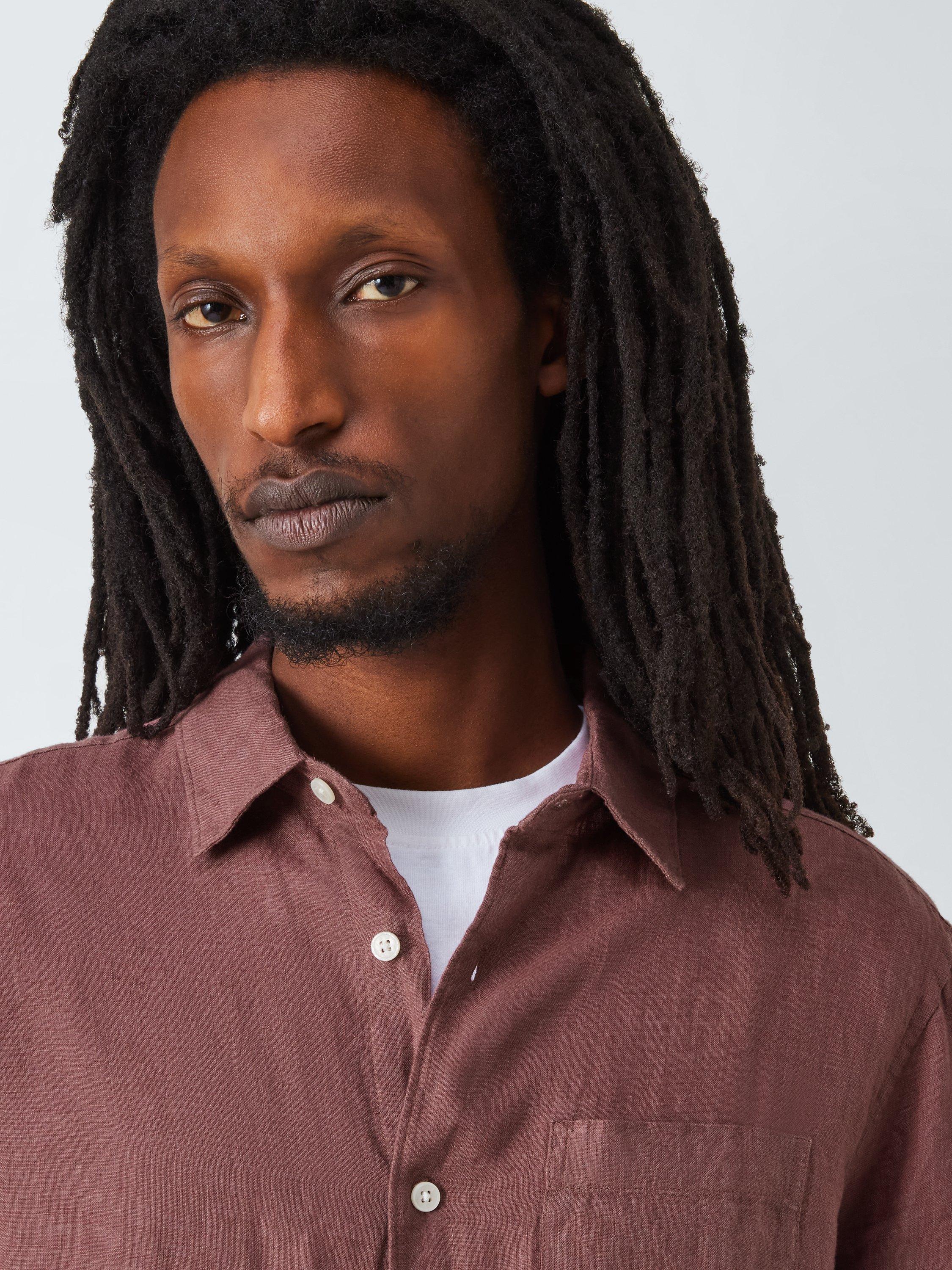 Product image 5 of 6, which shows John Lewis Regular Fit Linen Shirt, Wild Ginger, S