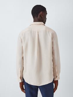 John Lewis Regular Fit Linen Shirt - view 2, Alabaster Gleam