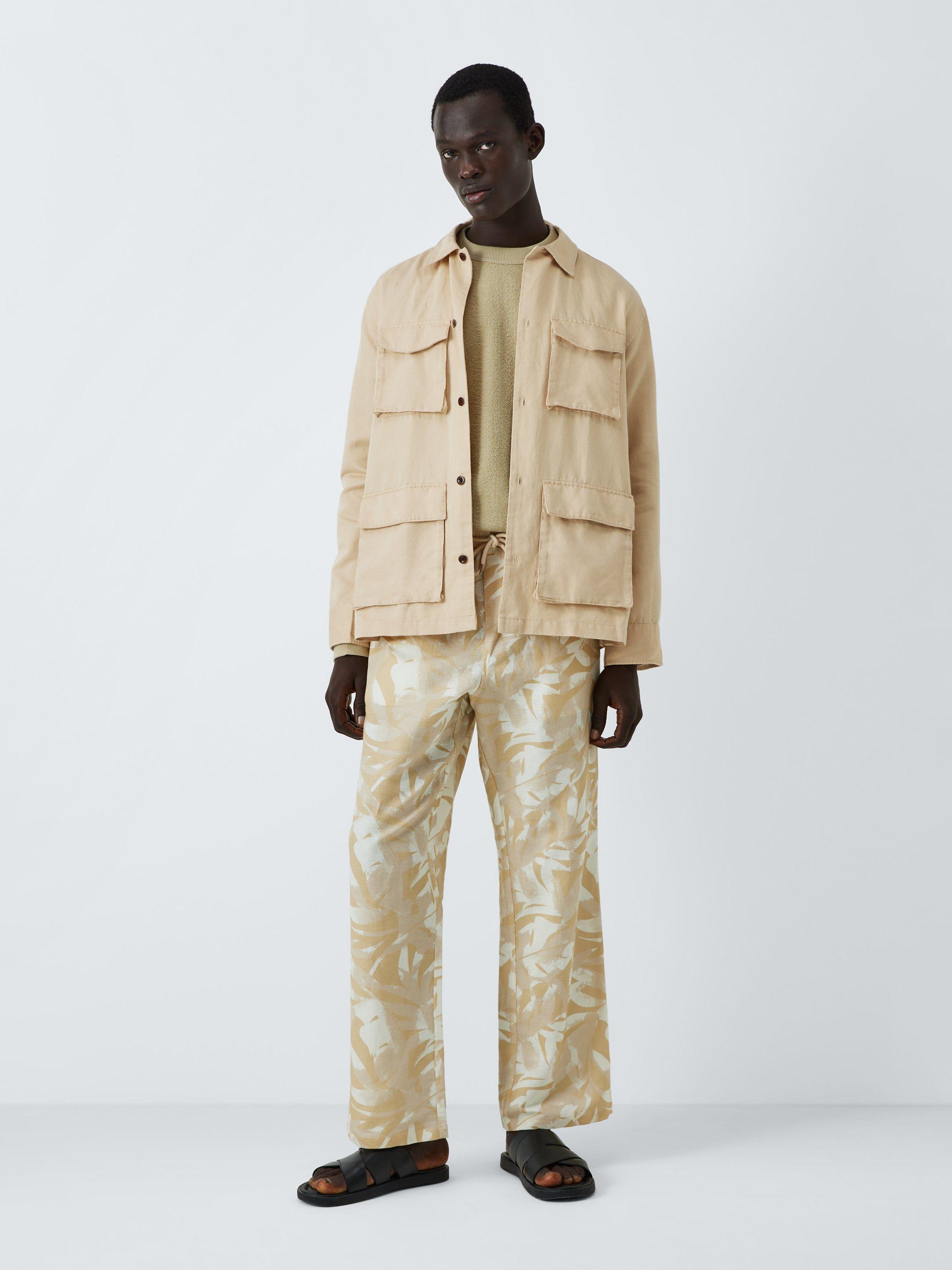 Product image 3 of 6, which shows John Lewis Regular Fit Cotton Linen Blend Safari Shirt, Natural, M