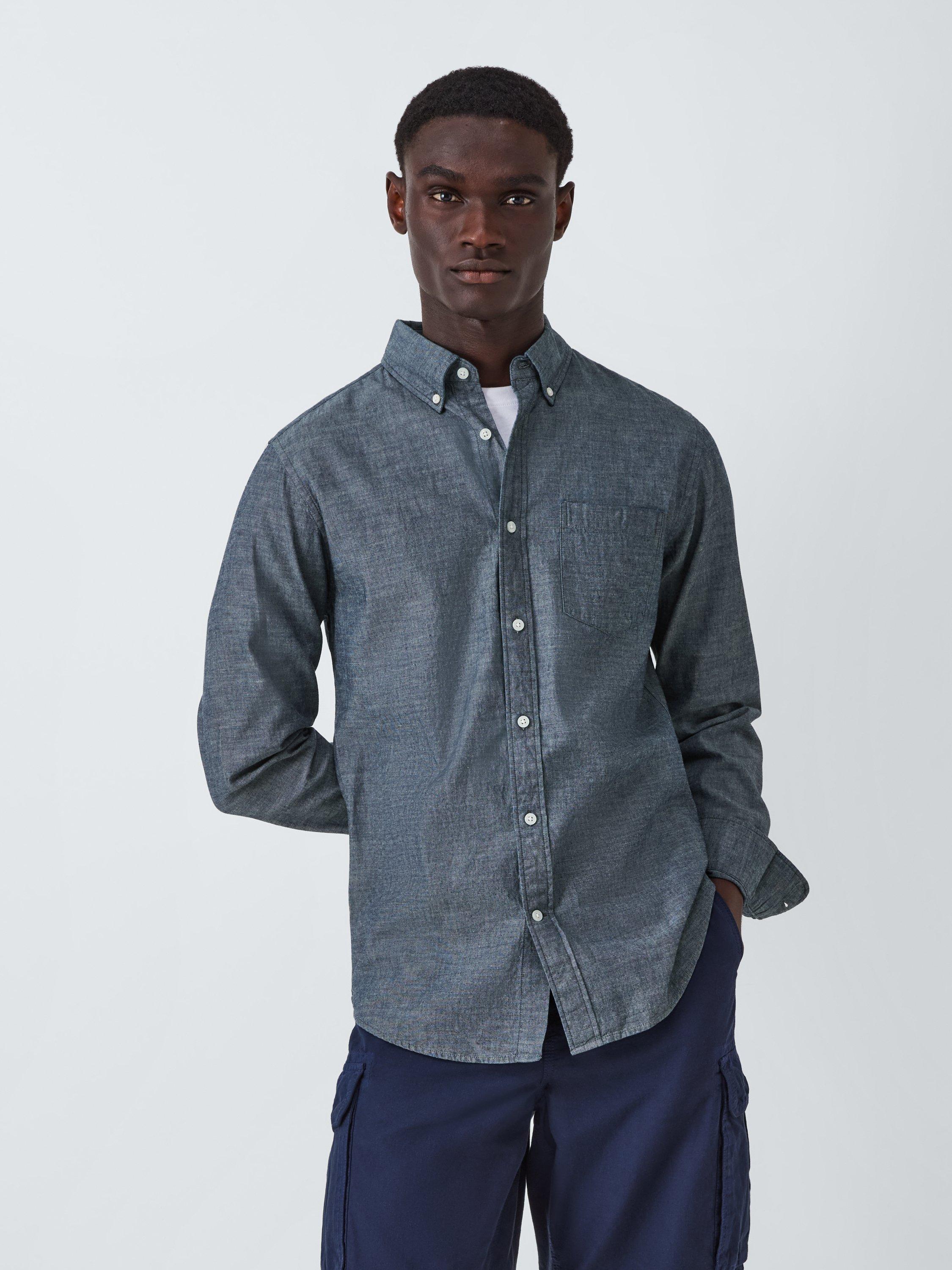 Product image 1 of 6, which shows John Lewis Slim Fit Chambray Shirt, Chambray, S