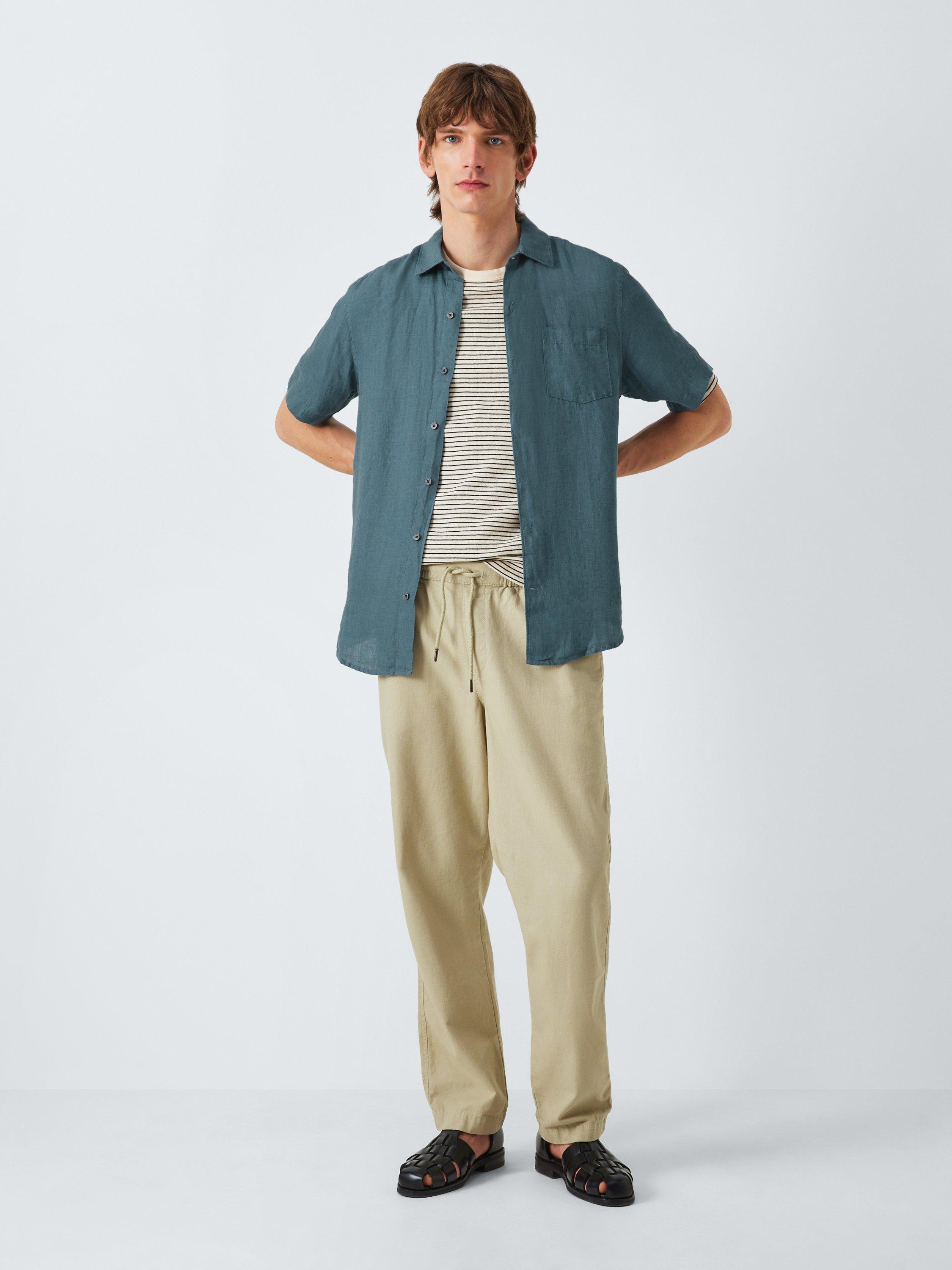 Product image 3 of 6, which shows John Lewis Short Sleeve Linen Shirt, Stargazer, S