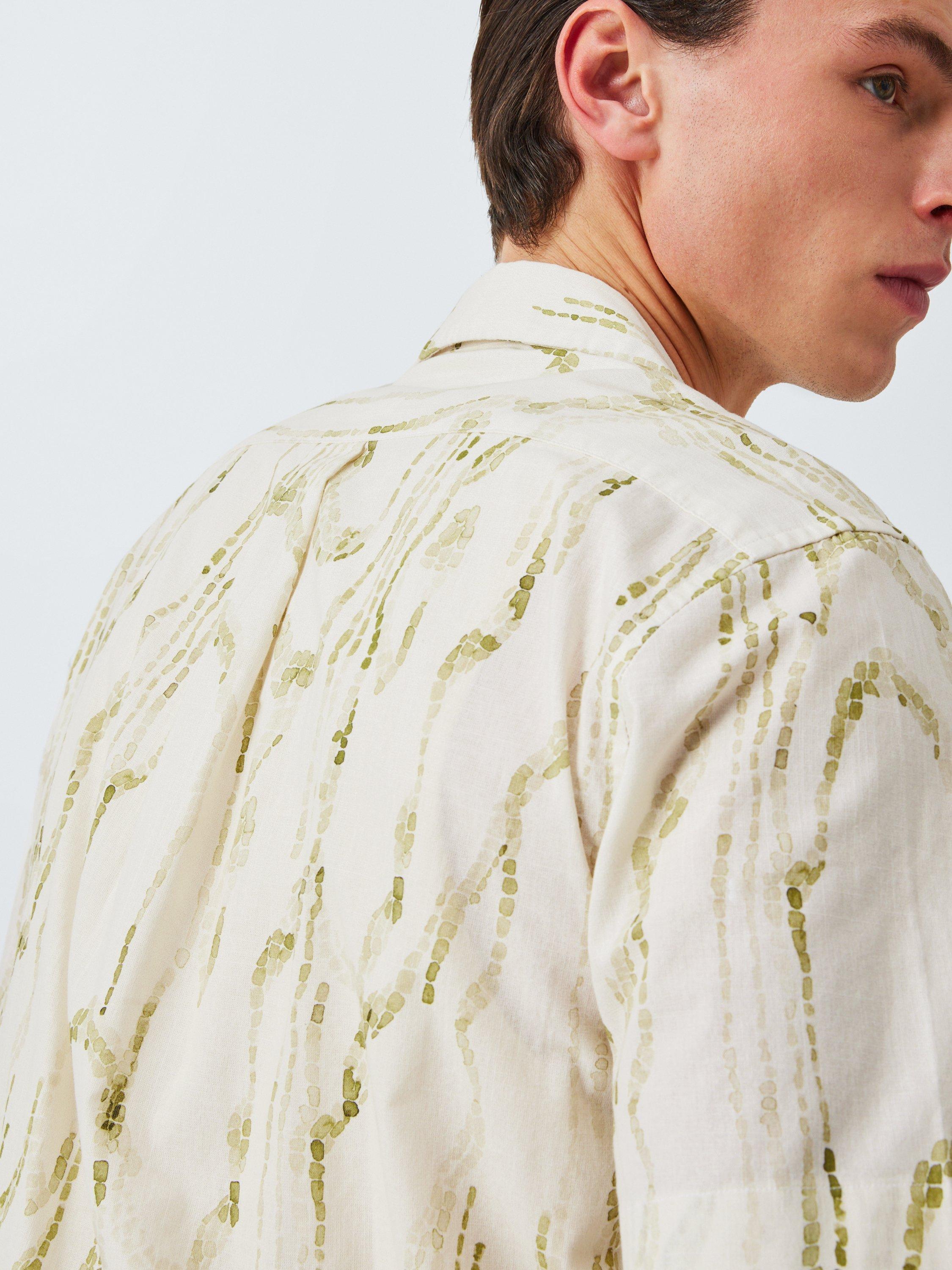 Product image 6 of 6, which shows John Lewis Mosaic Print Short Sleeve Cotton Shirt, Cypress, S