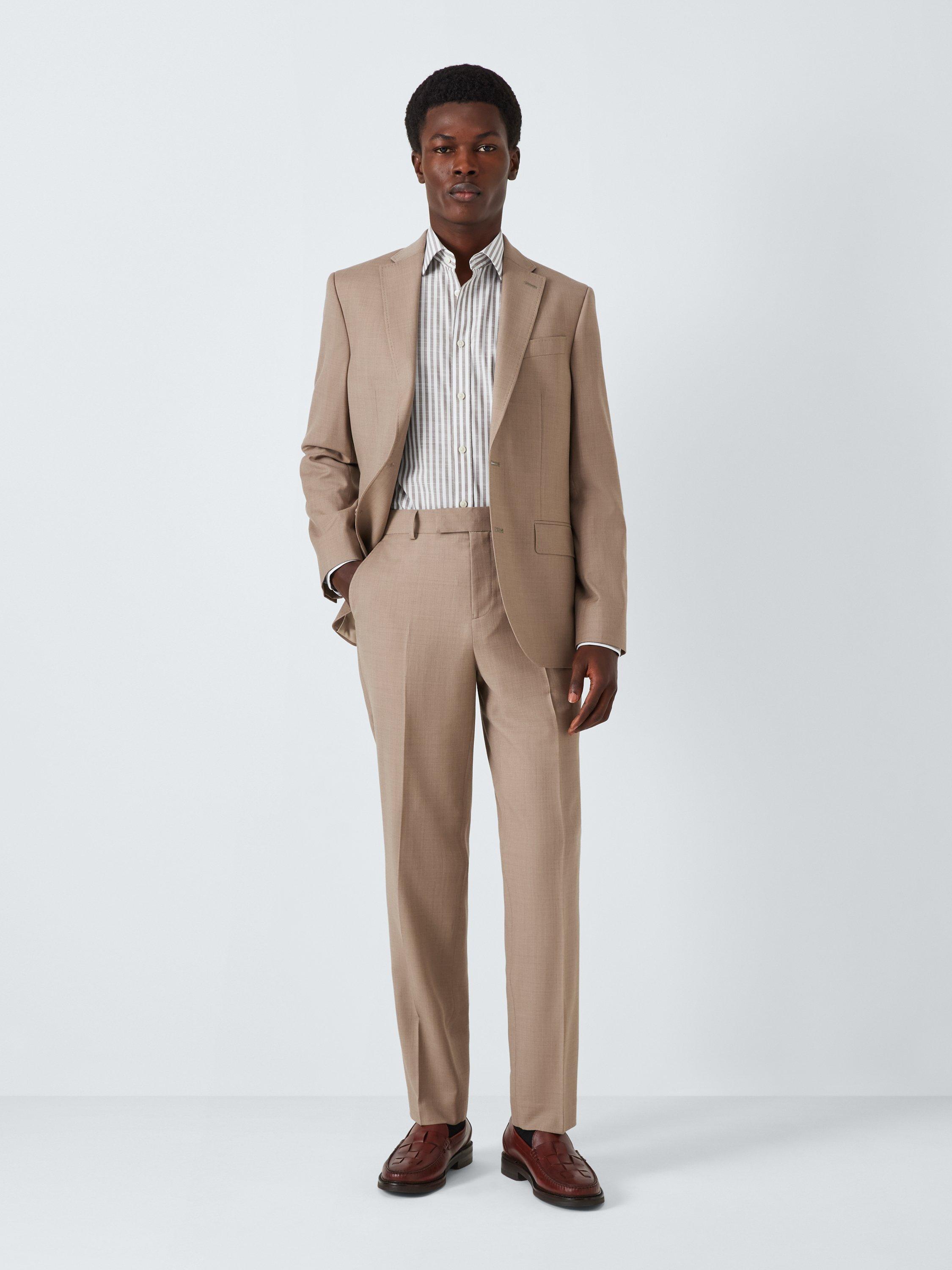 Product image 3 of 8, which shows John Lewis Cotton Stripe Tailored Fit Shirt, Neutral, 16R