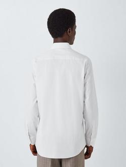 John Lewis Cotton Micro Grid Non Iron Tailored Fit Shirt, Neutral - view 2, Neutral