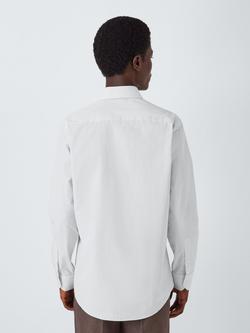 John Lewis Cotton Micro Grid Non Iron Tailored Fit Shirt, Neutral - view 2, Navy