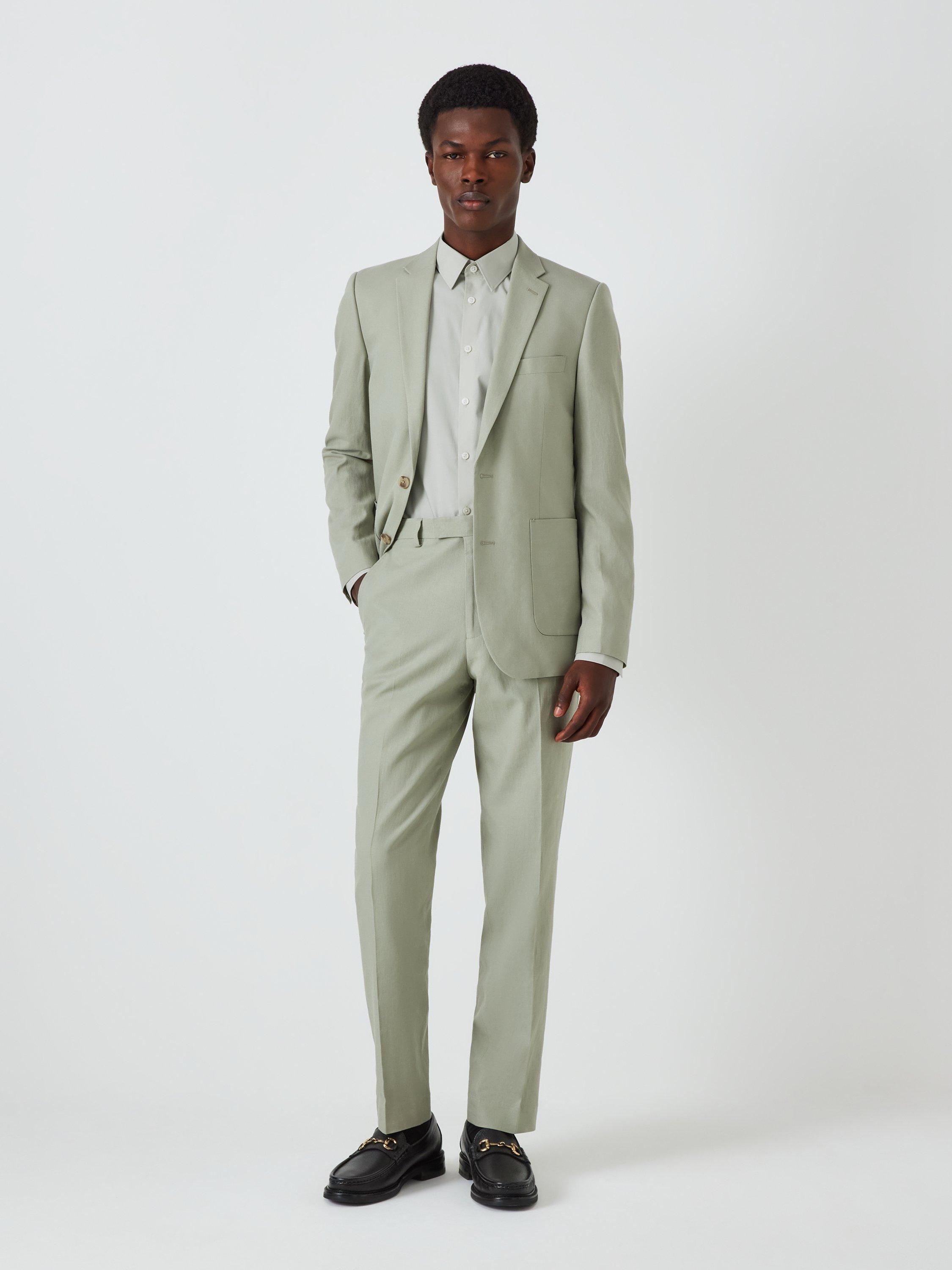 Product image 6 of 9, which shows Kin Cotton Poplin Stretch Slim Fit Shirt, Green, 14.5/R