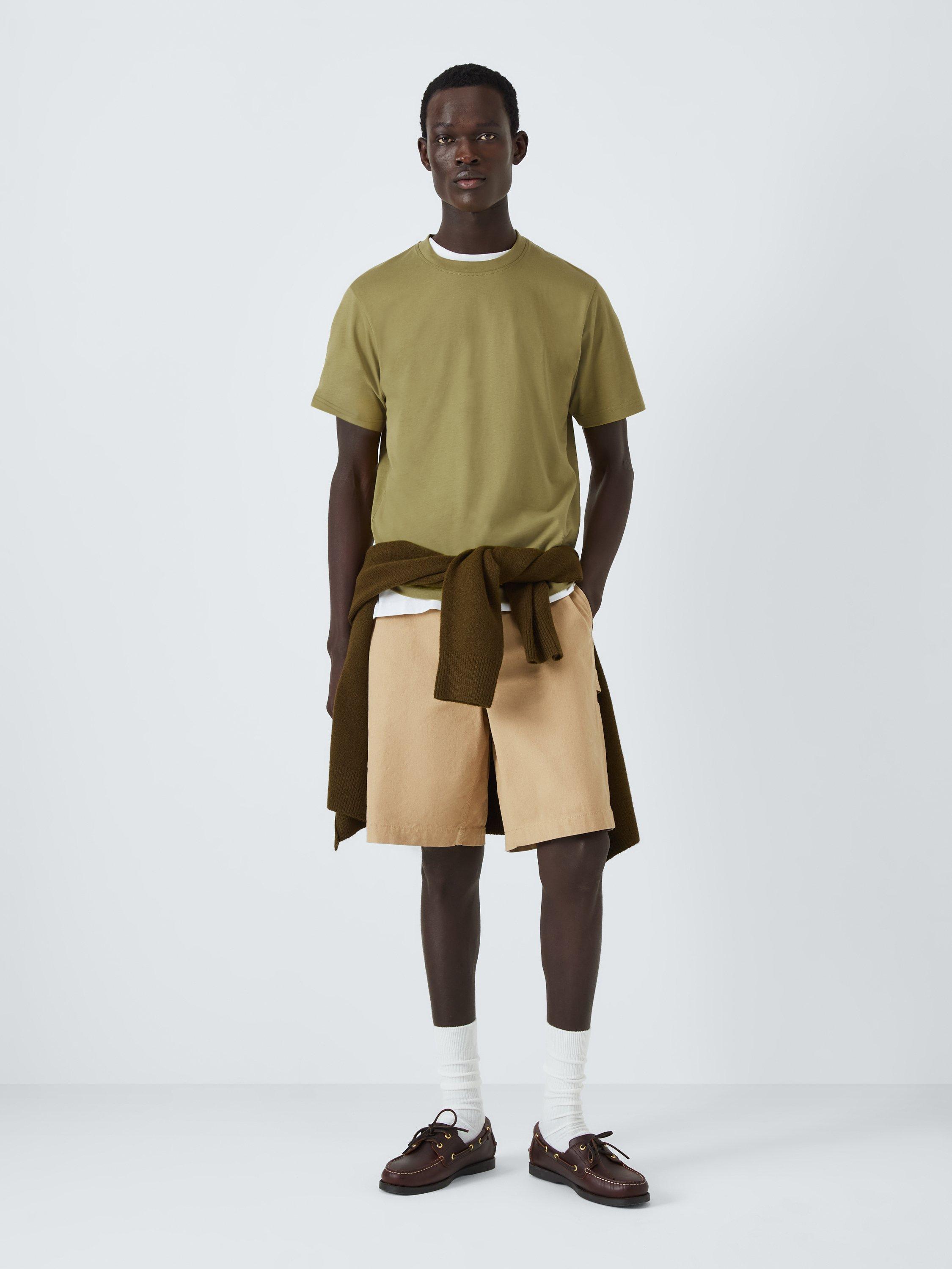 Product image 3 of 6, which shows John Lewis ANYDAY Short Sleeve Crew Neck Cotton T-Shirt, Green Olive, S