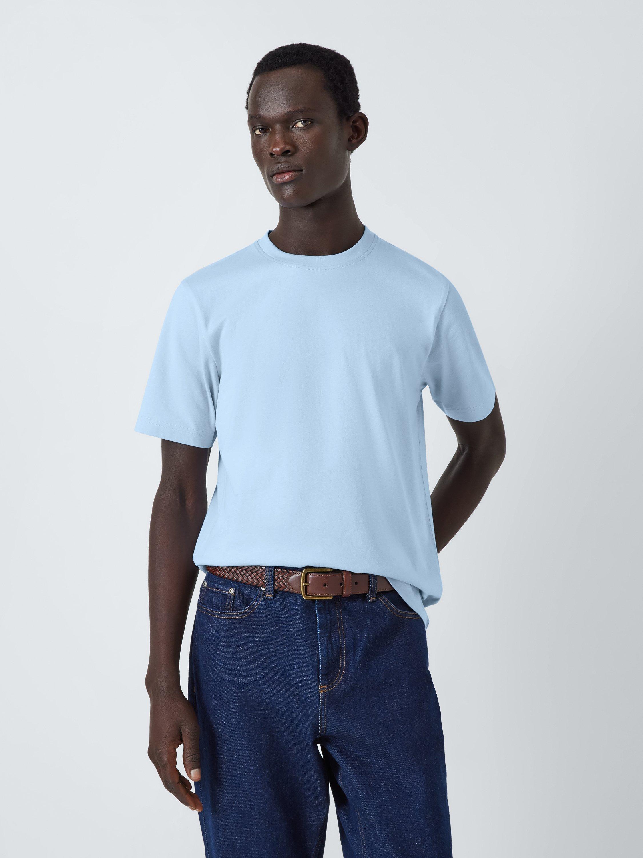 Product image 1 of 6, which shows John Lewis ANYDAY Short Sleeve Crew Neck Cotton T-Shirt, Skyway, S