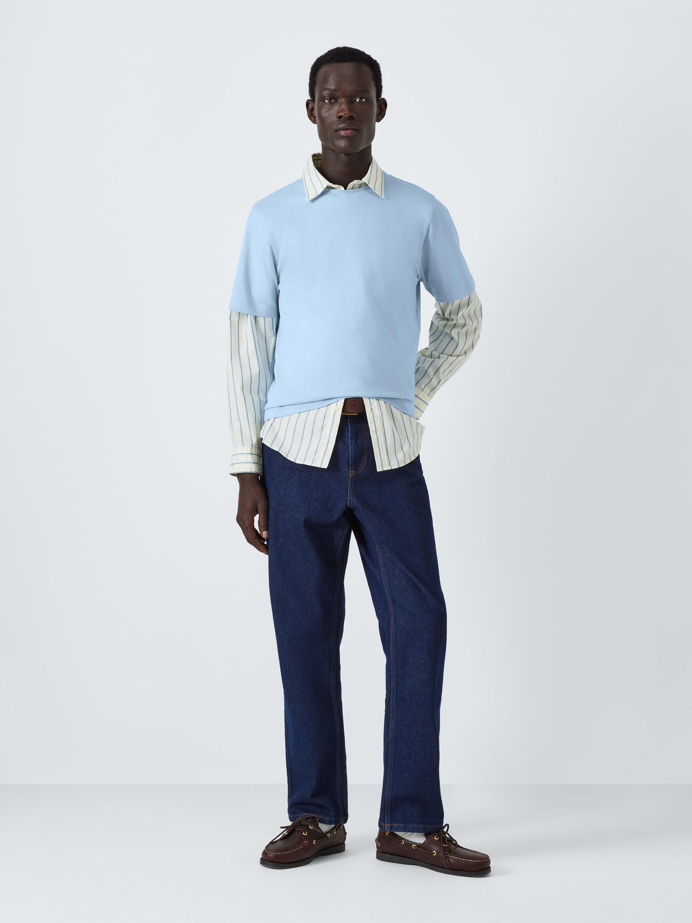 Product image 3 of 6, which shows John Lewis ANYDAY Short Sleeve Crew Neck Cotton T-Shirt, Skyway, S