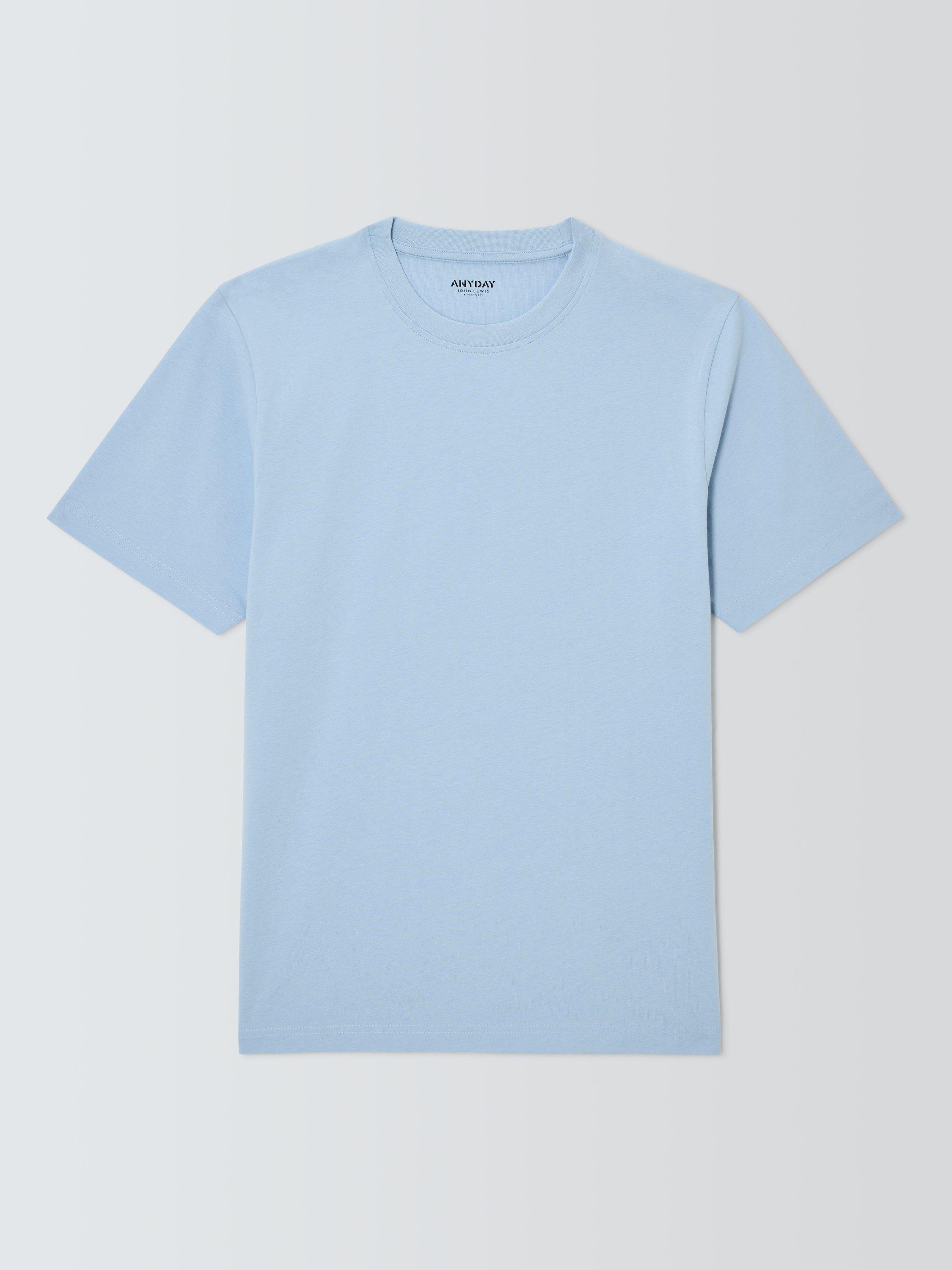 Product image 4 of 6, which shows John Lewis ANYDAY Short Sleeve Crew Neck Cotton T-Shirt, Skyway, S
