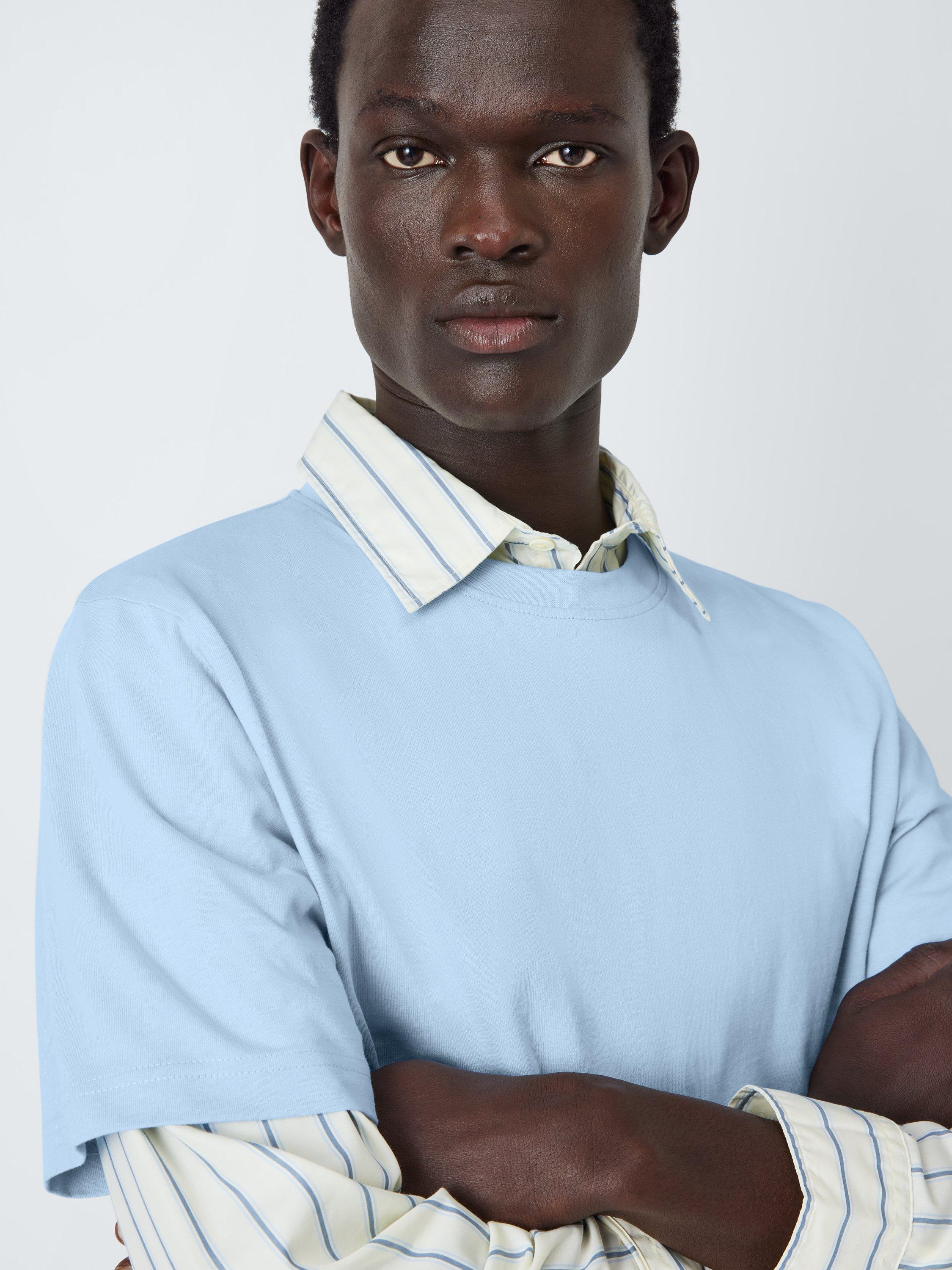 Product image 5 of 6, which shows John Lewis ANYDAY Short Sleeve Crew Neck Cotton T-Shirt, Skyway, S