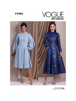 Vogue Misses' Fit and Flare Dresses Sewing Pattern, V1983, White