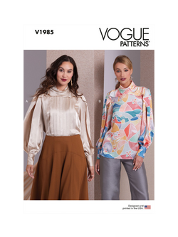 Vogue Misses' Twist Neck Top Sewing Pattern, V1985, White