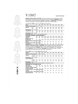 Vogue Misses' Skirt and Culottes Sewing Pattern, V1987 - view 2, White