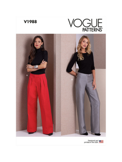 Vogue Misses' Low Rise Wide Leg Pants Sewing Pattern, V1988, H5