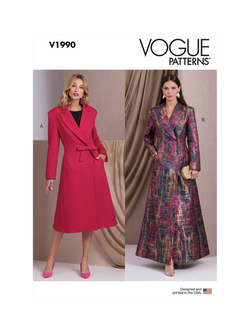 Vogue Misses' Lined Coat Sewing Pattern, V1990, White