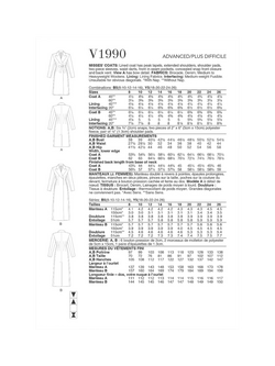Vogue Misses' Lined Coat Sewing Pattern, V1990 - view 2, White