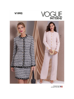 Vogue Misses' Semi Fitted Lined Jacket, Skirt and Pants Sewing Pattern, V1992, B5
