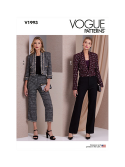 Vogue Misses' Fitted Jacket, and Pants Sewing Pattern, V1993, White