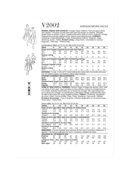 Vogue Misses' Vintage Dress and Capelet Sewing Pattern, V2002 - view 2, White