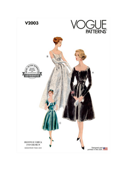 Vogue Misses' Vintage Dress and Petticoat Sewing Pattern, V2003, White