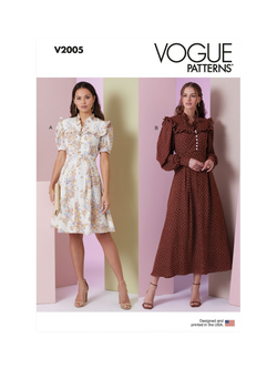 Vogue Misses' Lined Fit and Flare Dress Sewing Pattern, V2005, White