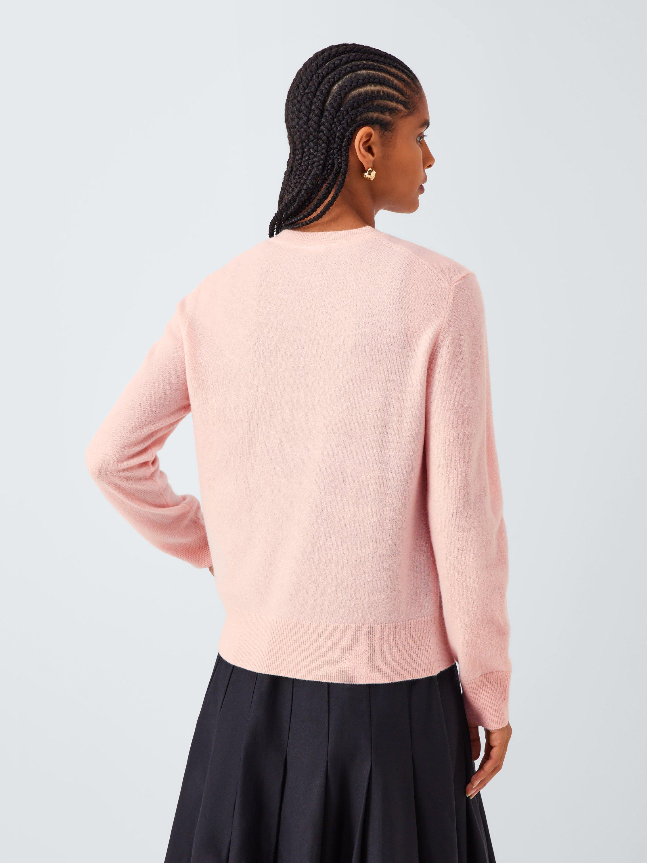 Product image 2 of 6, which shows John Lewis Crew Neck Cashmere Jumper, Pink, 8