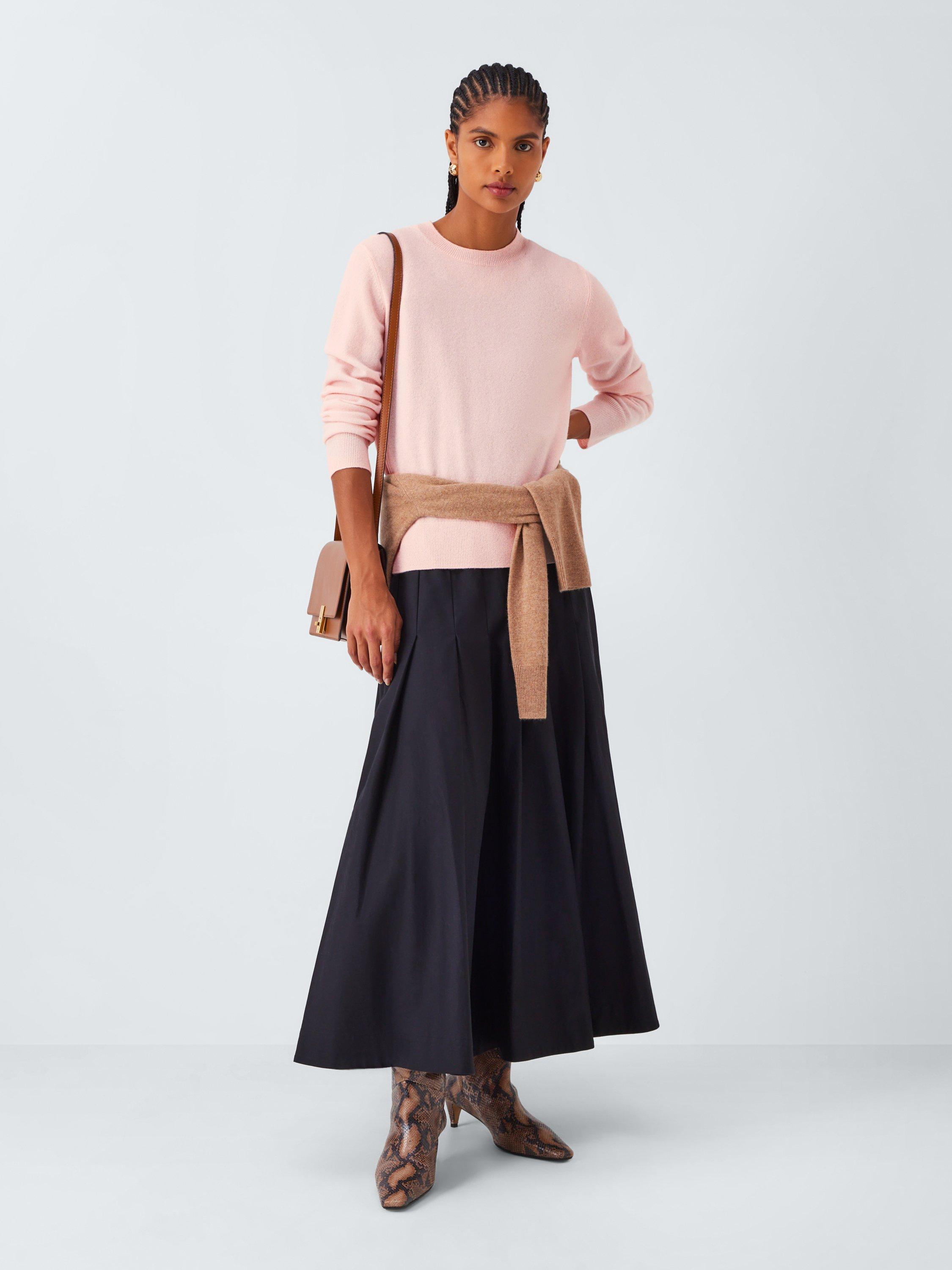 Product image 4 of 6, which shows John Lewis Crew Neck Cashmere Jumper, Pink, 8