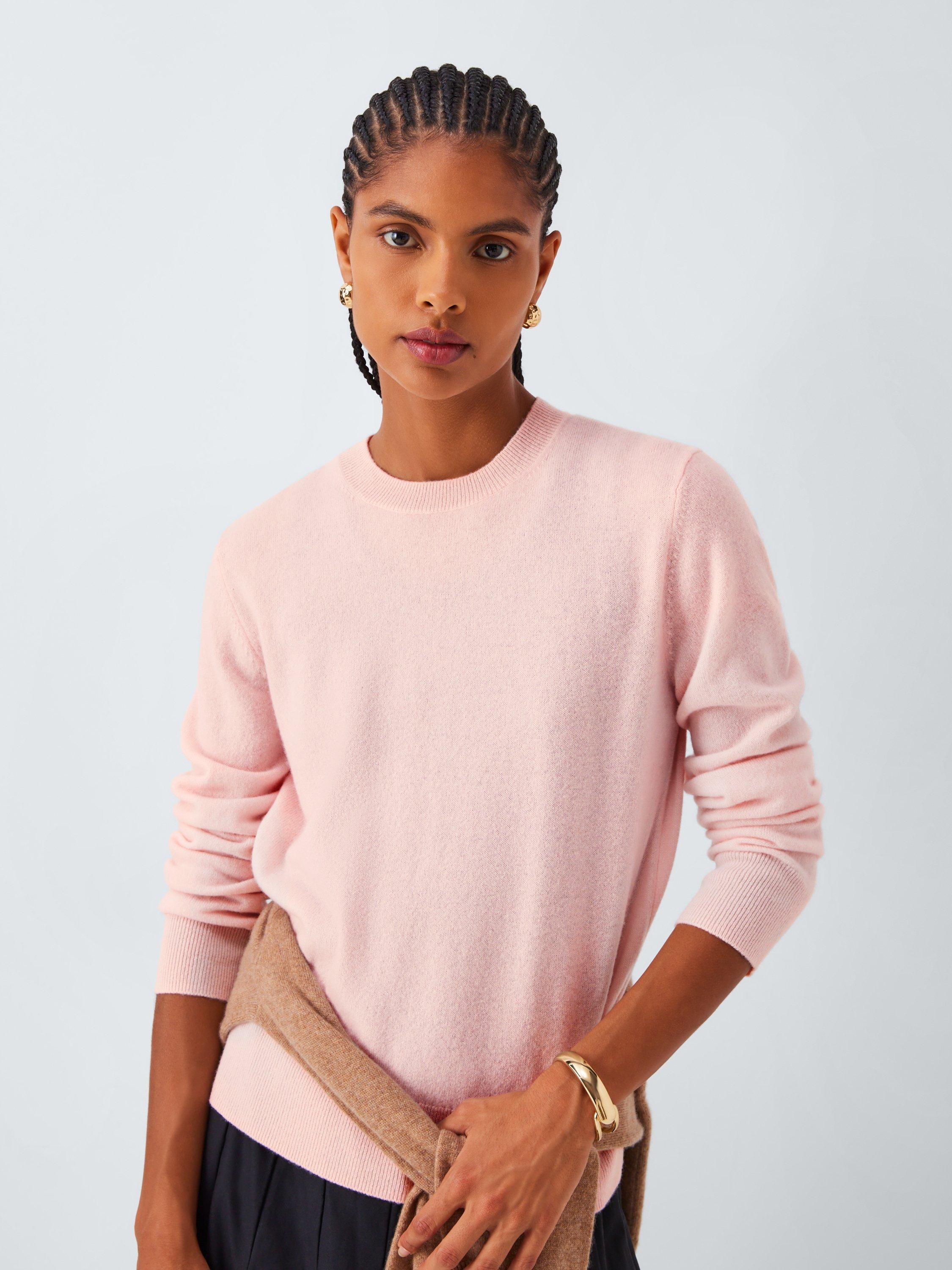 Product image 5 of 6, which shows John Lewis Crew Neck Cashmere Jumper, Pink, 8