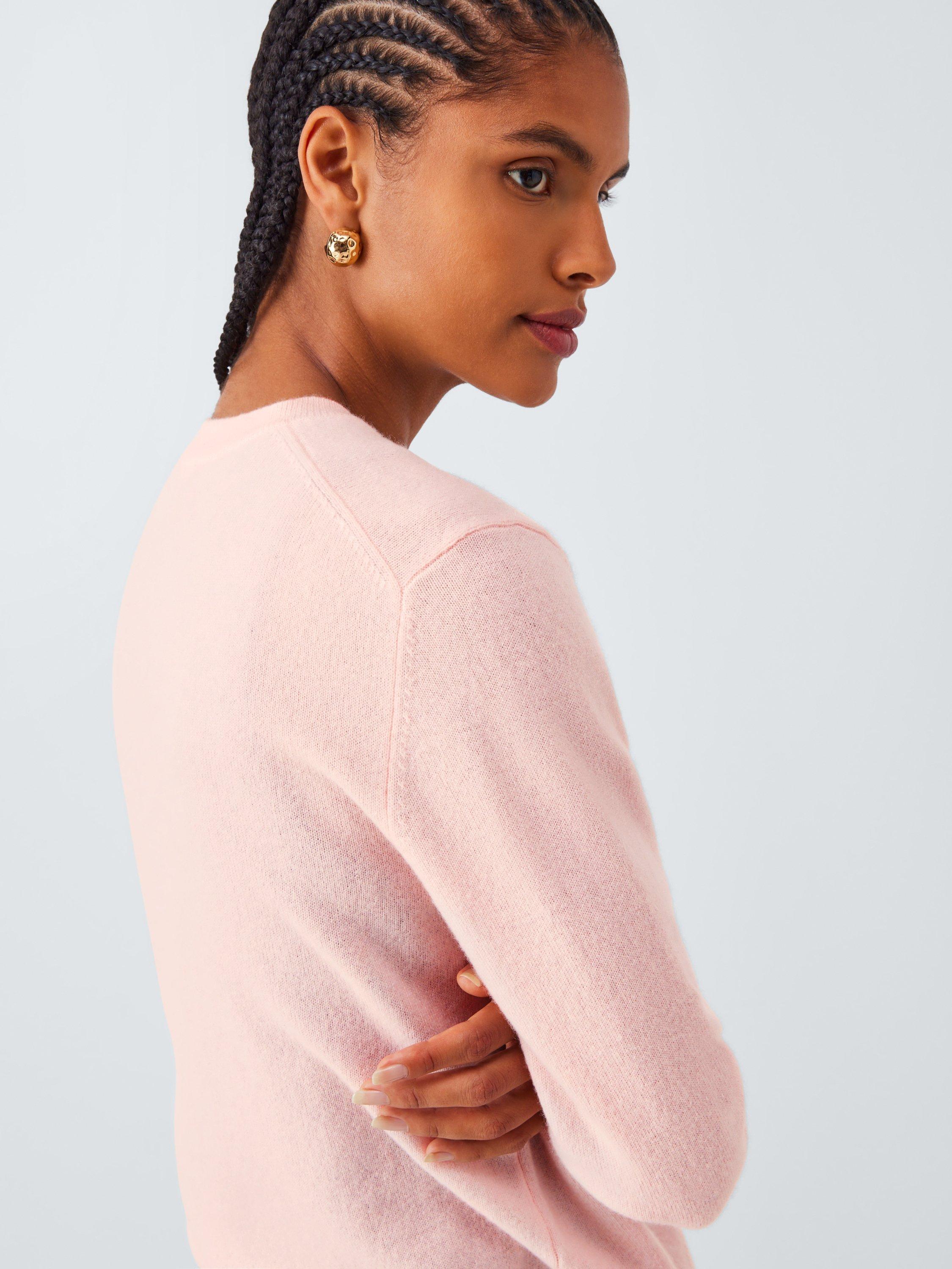 Product image 6 of 6, which shows John Lewis Crew Neck Cashmere Jumper, Pink, 8