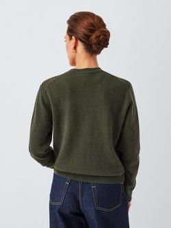 John Lewis Cashmere Crew Neck Jumper - view 2, Khaki