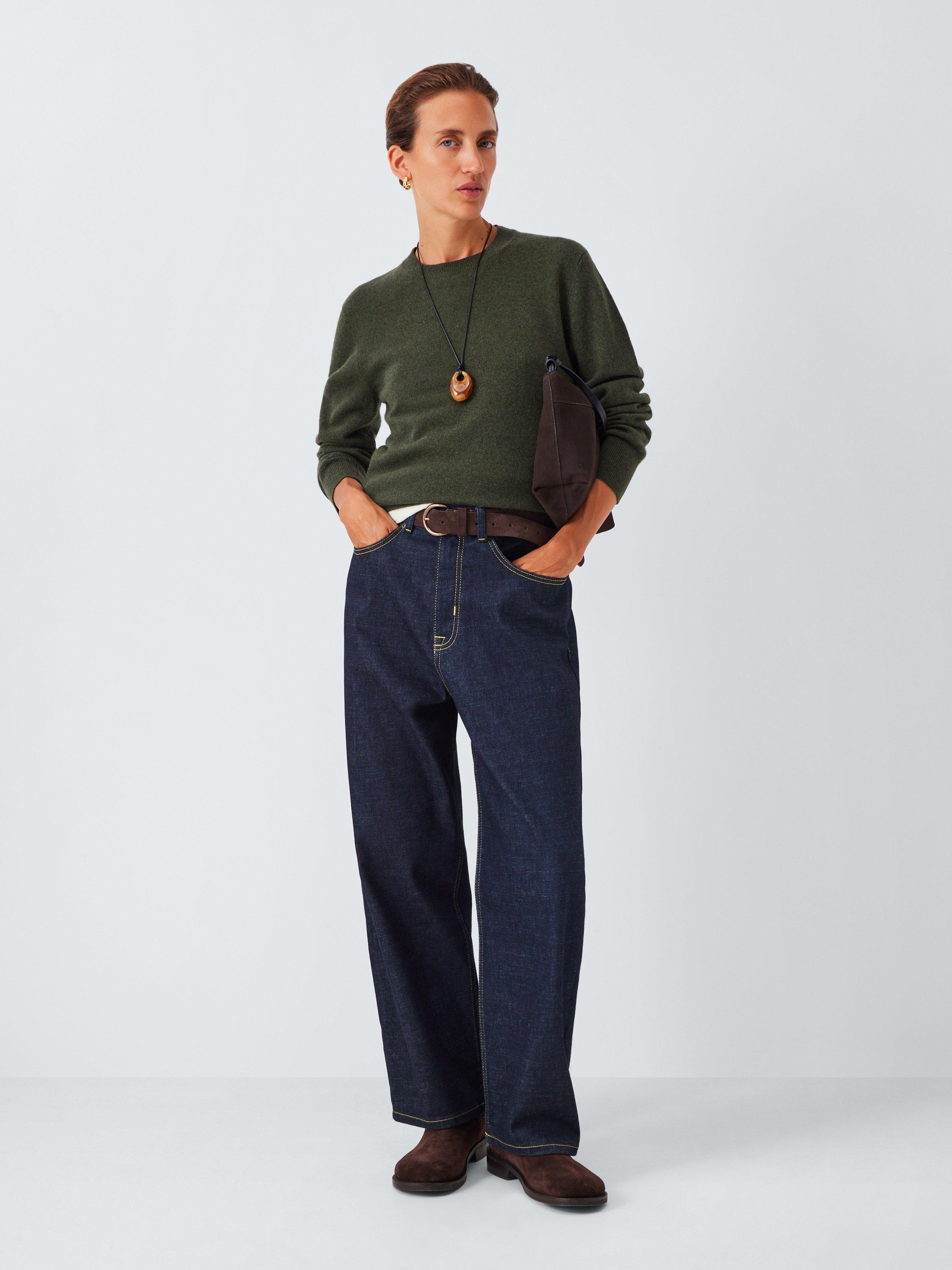 Product image 4 of 7, which shows John Lewis Cashmere Crew Neck Jumper, Khaki, 8