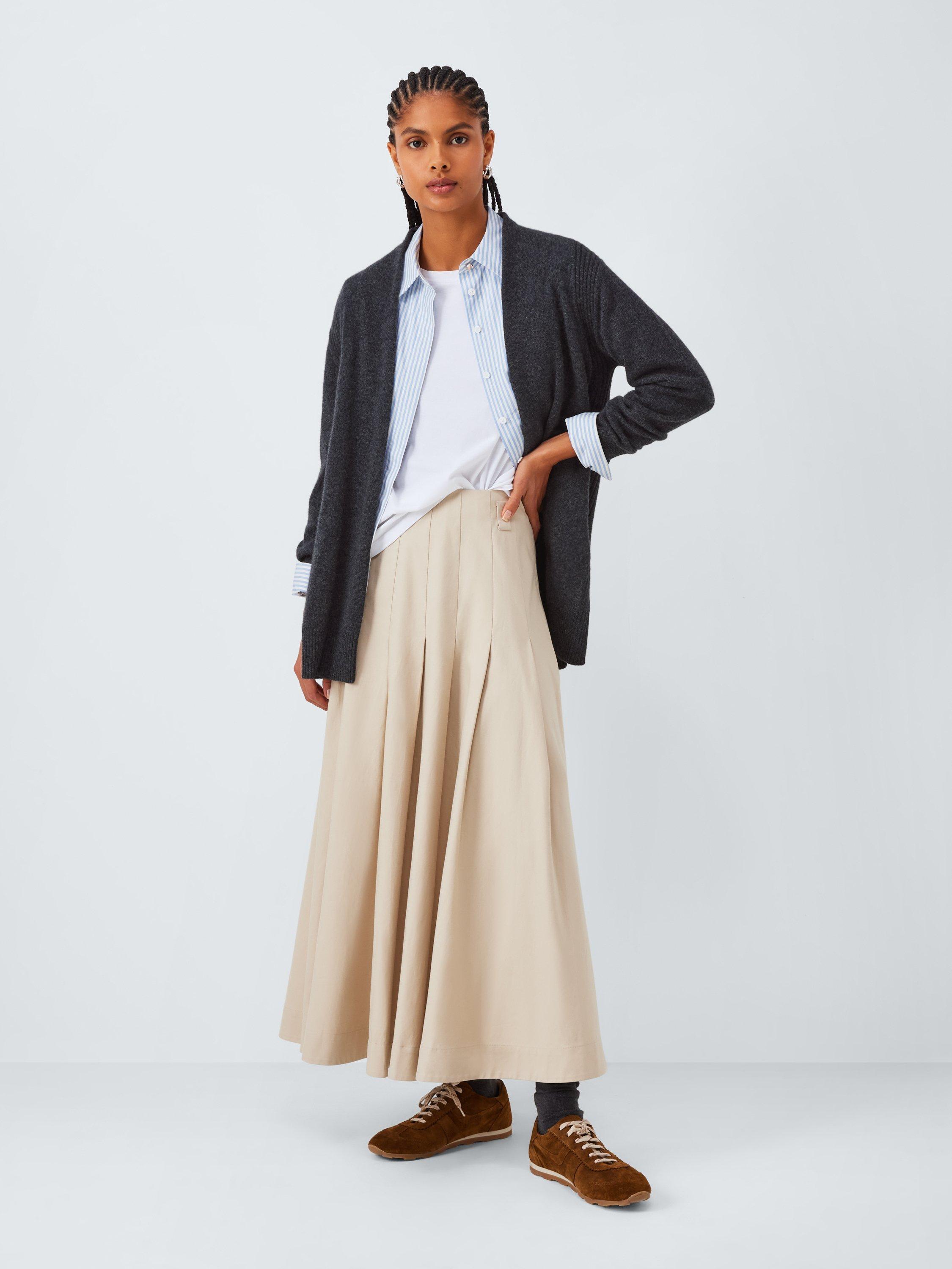 Product image 3 of 6, which shows John Lewis Cashmere Edge to Edge Rib Cardigan, Grey, XS